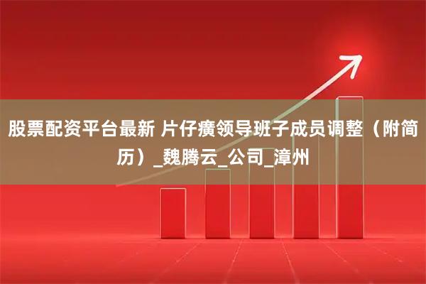 股票配资平台最新 片仔癀领导班子成员调整（附简历）_魏腾云_公司_漳州